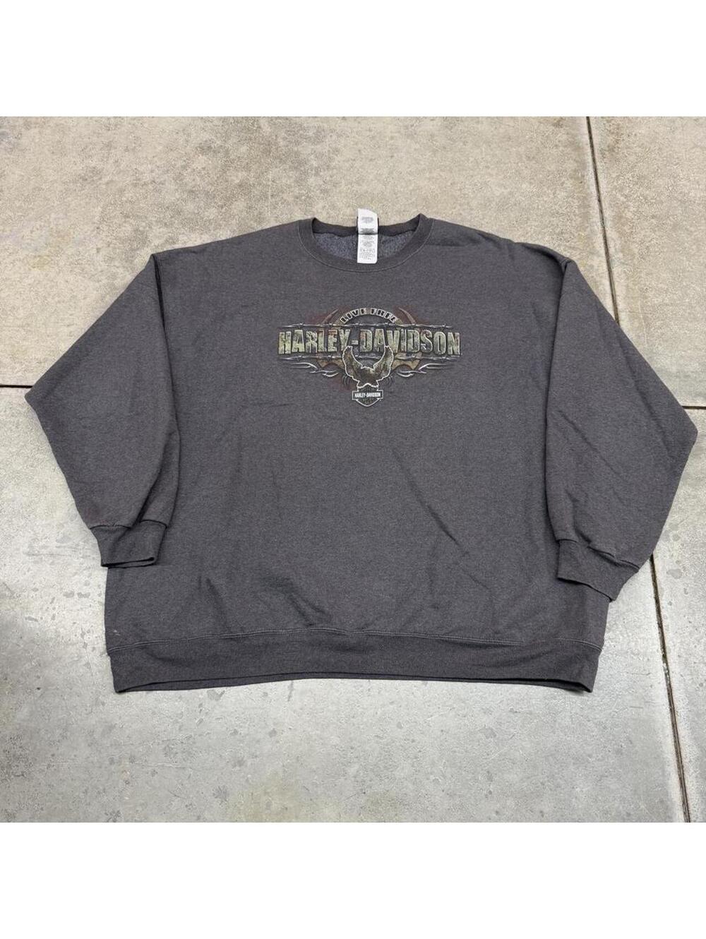 vintage harley davidson dark grey eagle steel crewneck size xxl